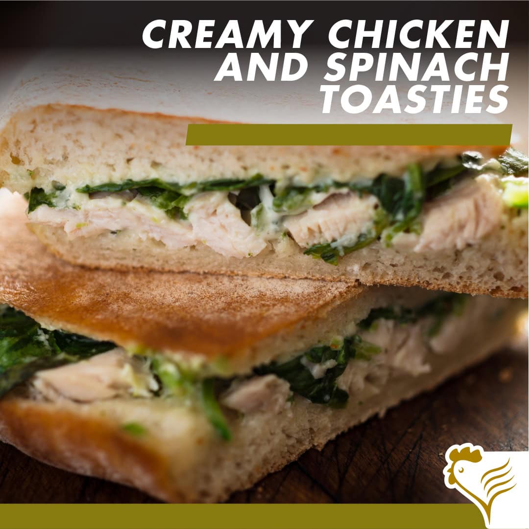 Cheesy Chicken Toastie with Spinach Recipe